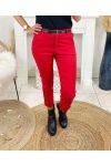 CONFEZIONE 5 PANTALONI CON CINTURA S M L XL XXL P031 ROSSO