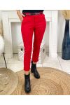 CONFEZIONE 5 PANTALONI CON CINTURA S M L XL XXL P031 ROSSO