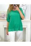 TUNIC PLISSEE CH02 EMERALD GREEN