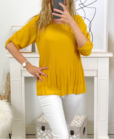 TUNIC PLISSEE CH02 MUSTARD