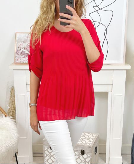 TUNIC PLISSEE CH02 RED