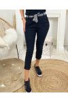 PACK 4 TROUSERS WITH BELT SCARVES S M L XL P032 BLACK