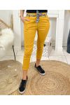 PACK 4 TROUSERS WITH BELT SCARVES S M L XL P032 MUSTARD