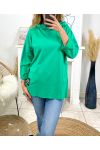 BLUZA Z KAPTUREM OVERSIZE B2674 ZIELONA