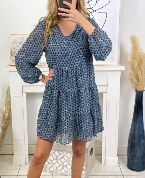 ROBE IMPRIMEE 9464I1 BLEU