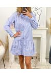 ROBE CHEMISE RAYEE EVASEE 21288 BLEU