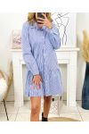 ROBE CHEMISE RAYEE EVASEE 21288 BLEU MARINE