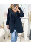 LONG JACKET WITH BUTTONS B3428 BLACK