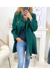 LONG JACKET WITH BUTTONS B3428 EMERALD GREEN