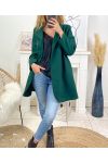 LONG JACKET WITH BUTTONS B3428 EMERALD GREEN