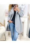 LONG JACKET WITH BUTTONS B3428 GRAY