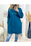 LONG JACKET WITH BUTTONS B3428 BLUE
