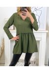 EVASEE V-NECK TUNIC 20219 MILITARY GREEN