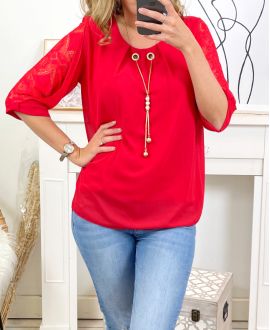INTEGRAL JEWEL LACE BLOUSE CH01 RED