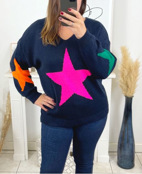 LARGE SIZE PULLOVER STAR MO01 NAVY BLUE