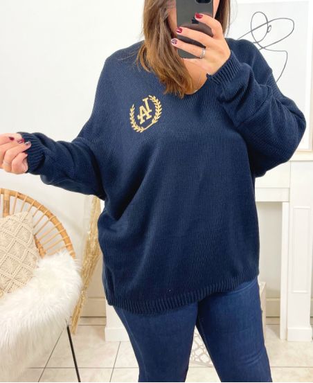 LARGE SIZE PULLOVER THE MO02 NAVY BLUE