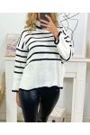 PULL MAILLE RAYE 2376 BLANC