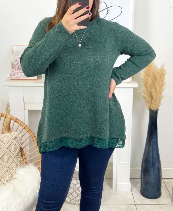 LARGE SIZE TUNIC SWEATER LACE BASE 2004 
