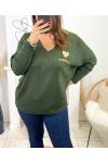 LARGE SIZE PULLOVER LOVE MO03 MILITARY GREEN