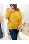 LARGE SIZE PULLOVER LOVE MO03 MUSTARD