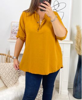LARGE SIZE BLOUSE CH06 MUSTARD