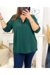 LARGE SIZE BLOUSE CH06 DARK GREEN