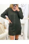 ROBE TUNIQUE MAILLE TORSADE SHA09 VERT MILITAIRE