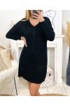 TWISTED MESH TUNIC DRESS SHA09 BLACK