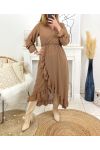 ROBE LONGUE VOILAGE 9882 CAMEL