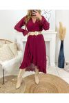 ROBE LONGUE VOILAGE 9882 BORDEAUX