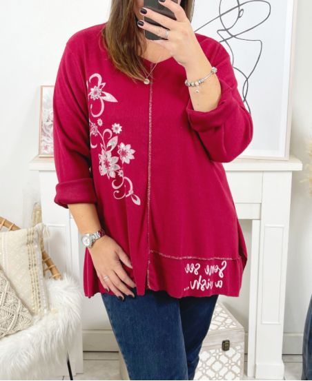 GRANDE TAILLE PULL SOME SEE A 2105B ROUGE