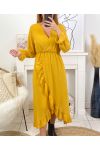 LONG VEIL DRESS 9882 MUSTARD