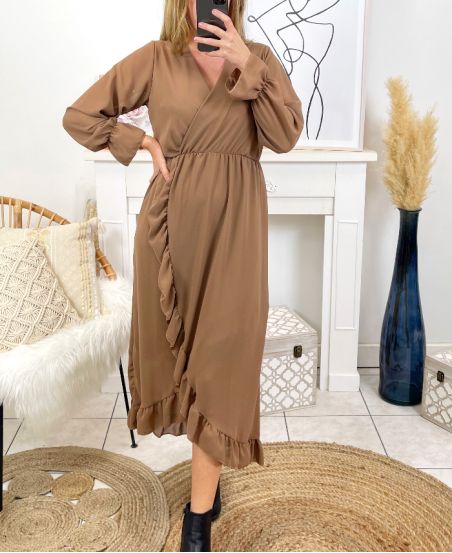 DRESS LONG VEIL 9882 CAMEL