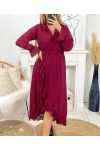 ROBE LONGUE VOILAGE 9882 BORDEAUX