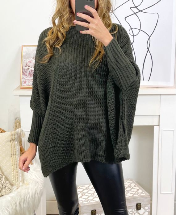 PULLOVER OVERSIZE SHA15 MILITARY GREEN