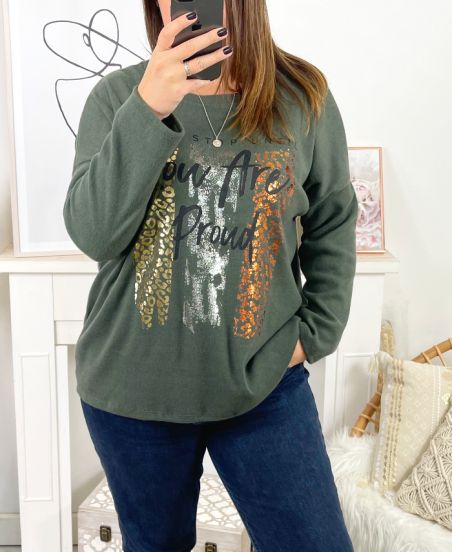 LARGE SIZE SWEATER INCLUDING STOP 2394 MILITARY GREEN