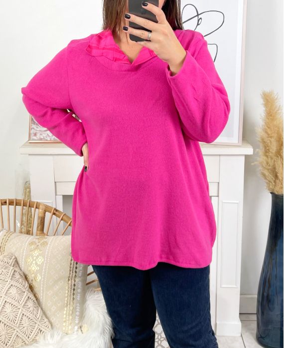 CAMISA DE SUÉTER TALLA GRANDE 2730 FUSHIA