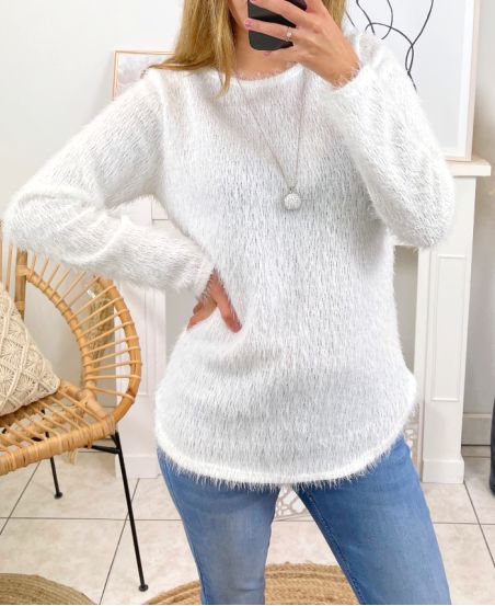 SOFT SWEATER WITH NECKLACE 6187M2 WHITE