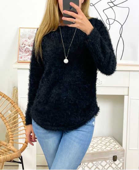 JERSEY SUAVE CON COLLAR 6187M2 NEGRO