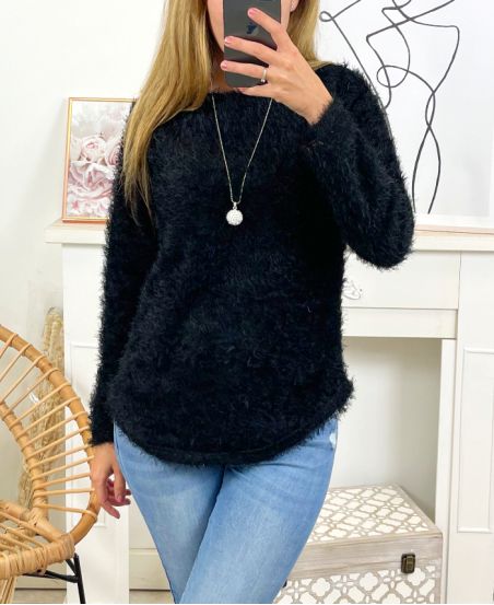 SOFT SWEATER WITH NECKLACE 6187M2 BLACK