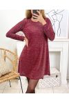 GLANZENDE JURK 7242 BORDEAUX