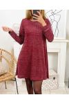 GLANZENDE JURK 7242 BORDEAUX