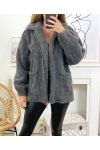 CAPPOTTO IN COTONE ZIP 8215 GRIGIO