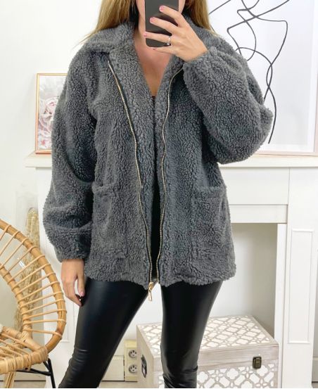 ABRIGO DE ALGODÓN ZIPPE 8215 GRIS