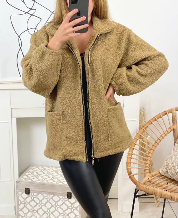 CAPPOTTO MOUMOUTE CON ZIP 8215 BEIGE