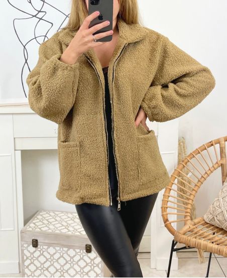 CAPPOTTO MOUMOUTE CON ZIP 8215 BEIGE