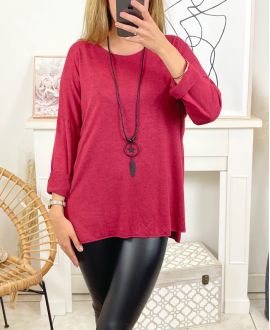 THIN SWEATER + NECKLACE 2106 RED