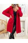 LONG HOODED COAT 9710 RED