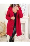 LONG HOODED COAT 9710 RED