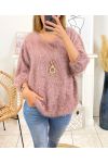SOFT BRISTLE SWEATER WITH NECKLACE 3680M2 PINK